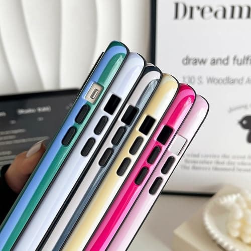 CHEDEMK Compatible with iPhone 13/14 Case, Cute Fashion Aesthetic Striped Pattern Cover for Women, Shockproof Soft TPU and Hard PC Protective Phone Case for iPhone 13/14 6.1"- White thumbnail 6