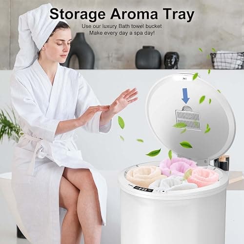 Trydow Ultra Large Capacity Towel Warmer Bucket, Rapid Heating with Timer, One-Button Digital Display Control, Safety Lock, Gifts for Him & Her, Auto Shut-Off, Fits 2 Large, Blankets, Bathrobes, PJ's thumbnail 3