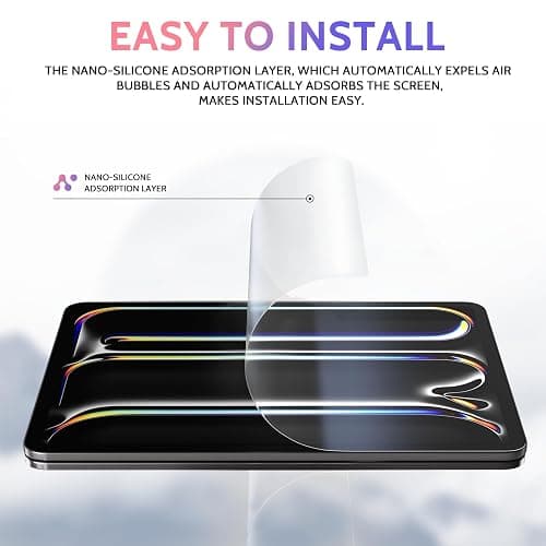 Peslv 2 Pack Like Paper Screen Protector for iPad Air 11 Inch 2024/2025 (M2/M3, 6th/7th Gen), Matte Anti Glare PET Film/Blue Light Filter Eye Protection Cover/Drawing & Writing Feel Like on Paper thumbnail 7
