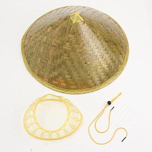Handwoven Hat for Adults Sun-Shade Fisherman Rice PaddyHat Oriental Coolies BeachCap Photo Props Party Asian Conical P thumbnail 6