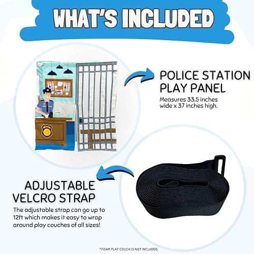 Couch Swag Play Panel for Childrens Foam Sofa Kids Couch (Police) thumbnail 6