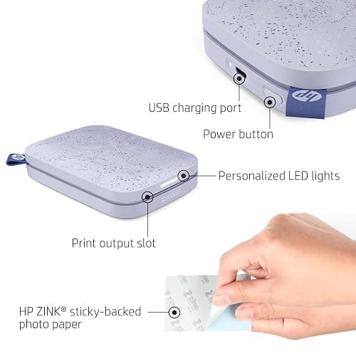HP Sprocket 2x3" Instant Smartphone Photo Printer - Portable Color Wireless Mobile Printer - Zink Sticky-Back Photos - Print from Compatible iOS & Android Devices with Bluetooth w/Fun App - Purple thumbnail 2