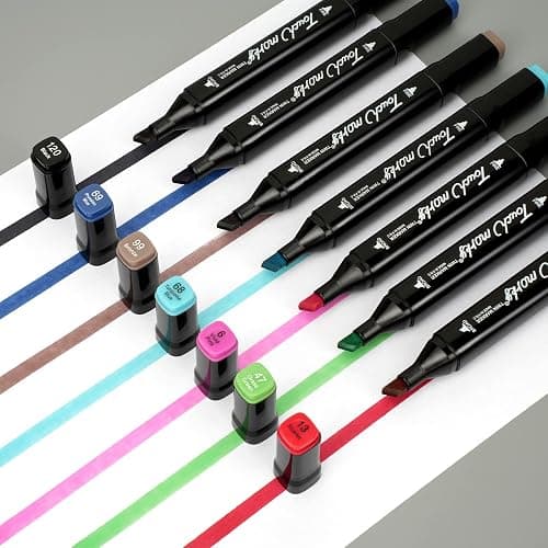 XIAOERLANG 80 Colors Alcohol Markers Pens,Markers Drawing,Markers Set for Kids,Adults Coloring Book, Multicolor,Wide Chisel and Thin Head Double-Head Design Equipped with,Black Suitcase thumbnail 3