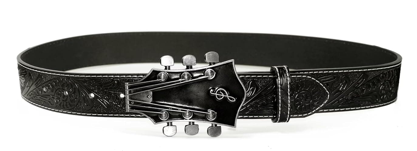 Moranse Western Cowboy Belt Buckles With Music Lover Guitarist Design thumbnail 2