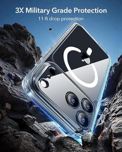 ESR for iPhone 17 Pro Max Case, Camera Control, Compatible with MagSafe, Shockproof Military-Grade Protection, Magnetic Phone Case for iPhone 17 Pro Max, Classic Hybrid Case, Clear thumbnail 4