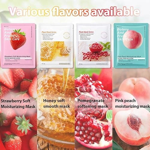 Kaely 10 Pack Variety Face Masks for Kids, Kids Face Mask Spa Day Kit Supplies, Spa Party Favors for Teens Girls Women, Sheet Facial Mask Skincare Gifts Set, Hydrating Nourish for All Skin Types, 02 thumbnail 2