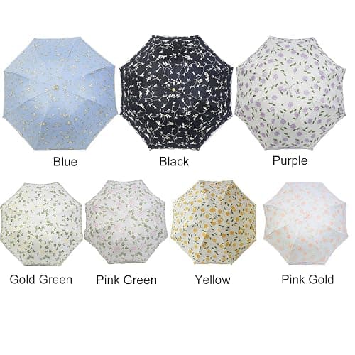 Aikelai Embroidery Floral Lace Umbrella for Women/Girls, UV Umbrellas for Sun Protection,Folding Compact Umbrella,Portable Fancy Umbrella for Travel thumbnail 4