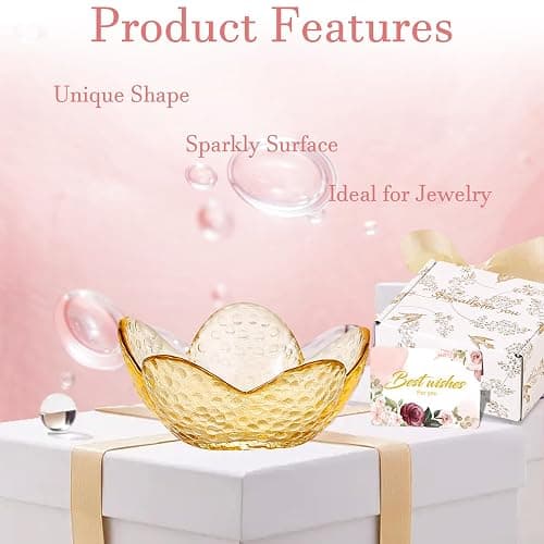 Yellow Flower Ring Dish Jewelry Dish Glass Jewelry Tray Small Trinket Tray Ring Holder Dish Cute Room Decor Aesthetic Bathroom Decor House Warming Engagement Birthday Gifts for Women Stocking Stuffers thumbnail 7