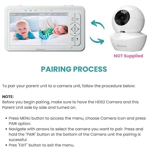 Babysense Replacement Add-On Camera for Video Baby Monitor HDS2 Only, Will Work Only with HDS2 Monitors, Requires HDS2 Parent Unit to Operate thumbnail 3