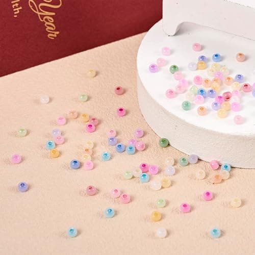 1500Pcs 4mm Lampwork Rondelle Seed Beads 20 Colors Pastel Crystal Pony Beads Bulk for Crafts DIY Friendship Bracelets Earring Beading Jewelry Making Supplies thumbnail 7