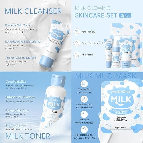 Milk Skin Care for Kids Teens Birthday Christmas Gifts - Girls Skin Care for Kids Age 8-12 - skin care for Teens 10-12 -Skincare for Girls 10-12 - Skincare Set for kids 8-9 - Gifts for Teenage girls thumbnail 2