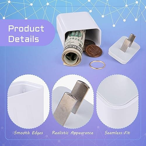 Plug Storage Realistic Looking Charger with Storage Hiding Places for Valuables Charger Diversion Safe, White - White thumbnail 3