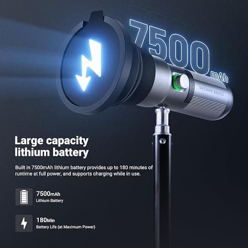 NEEWER Basics RGB Photography Flashlight,4 Colors/20 GOBO Filters/CRI95+/7500mAh,10W 6300K Portable LED Video Spotlight Patterned Ambient Aluminum Sunset Light for Recording Studio Lighting, USB, FL10 thumbnail 7