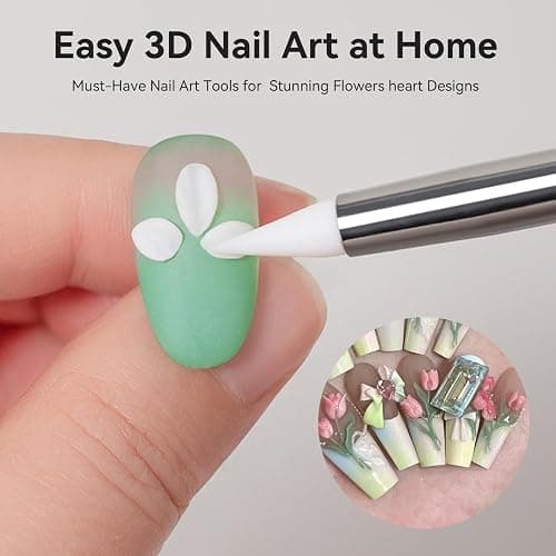 ESUOHYM 27 PCS Nail Art Brushes Set with Brush Stand Nail Sculpture Pen Dotting Tools For Paint 3D Nails,Nail Design Brush for Acrylic Gel Dip Powder Nail Extensions,French Manicure,for Home Salon thumbnail 8
