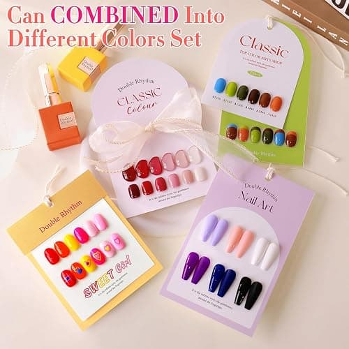 Double Rhythm 28Pcs 0.5Oz Gel Nail Polish Set Same Color Same Bottle Gel Polish Kit Nail Art Manicure Salon DIY at Home for Women (Red Pink Collection-T24-4) thumbnail 5