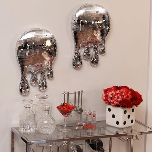 Reimagine Discovery Drippy Disco Ball Decor, Wall Decor Aesthetic with Maximalist, Unique & Funky Style, Cool Room Decor for Bar Carts, Melted Disco Ball Abstract Wall Art, Perfect for Modern Homes thumbnail 5