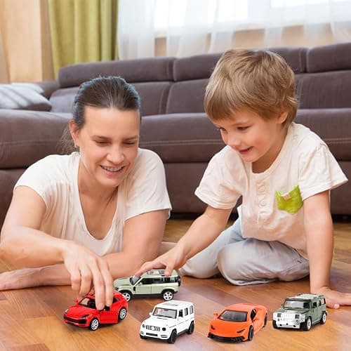 Hooqict Metal Die Cast Toy Car Set of 5, Openable Doors Pull Back Car for Kids Boys Age 3 4 5 6 7 8, Racing Car Party Favors Mini Toy Car for Pinata Stuffers, Goodie Bag Stuffers, Birthday Gifts thumbnail 8
