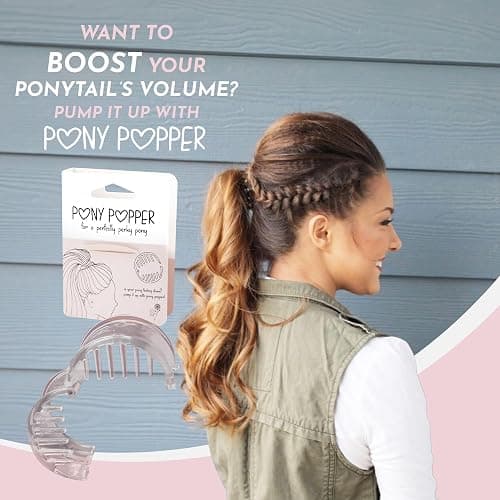 Pony Popper Clip – High Ponytail Holder for Full, Voluminous Styles, Versatile Accessory for All Hair Types, Ponytail Volumizer for Thick & Long Hair, Fancy Accessories for Women, Clear Pony Popper thumbnail 9