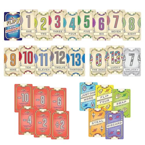 Flip 7: With a Vengeance Gioco di Carte | Gioco Standalone Press Your Luck | Carte Azione Take-That | Gioco Veloce per Famiglia e Party da 8 Anni thumbnail 6