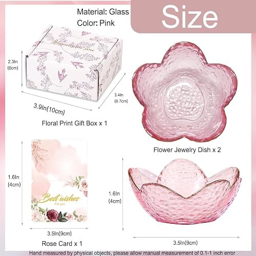 Gifts For Women Trinket Dish Unique Birthday New Home Gifts For Women Her Jewellery Tray Cute Room Decor Aesthetic Bedroom Accessories Ring Dish Holders Small Friendship Christmas Gifts Pink (2 pcs) thumbnail 3
