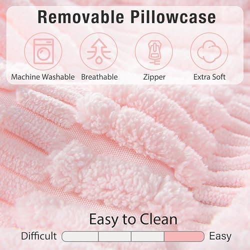 Selectico Reading Pillow for Bed Sitting Up with Large Pockets,Modern Style | 19" Supportive Backrest Cushion for Reading,Nursing,Resting,or Reclining,Stable Armrests & Washable Cover – Pink thumbnail 7
