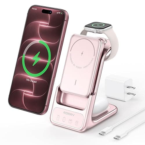 RORRY AuraDock Charging Station for Apple,10000mAh Detachable Power Bank | 3 in 1 for Magsafe Charger, 30W PD Wireless Magnetic Charging Station for iPhone, Apple Watch, AirPods - Image 1