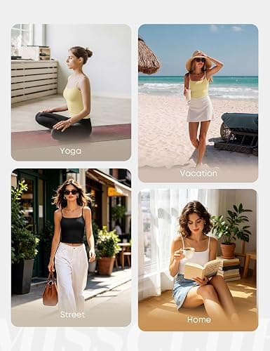 Missclub 3 Pack Womens Double Lined Spaghetti Strap Tank Top Square Neck thumbnail 8