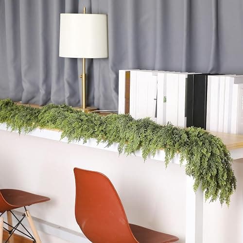 Waydress 1 Pcs 12ft Christmas Cedar Garland Artificial Realistic Soft and Thickness Green Faux Fake Full Cedar Pine Garland for Fireplace Mantel Table Doorframe Indoor Outdoor Xmas Holiday Decoration thumbnail 4