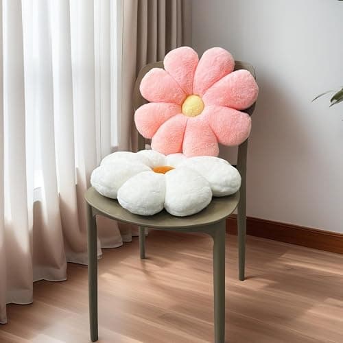 JZNEXD 2 Pcs Flower Throw Pillow Set for Teen Girls Bedroom Preppy Room Decor Aesthetic, Cute Daisy Decorative Preppy Throw Pillows for Bed Sofa Chair Home Decor (Pink & White) thumbnail 8