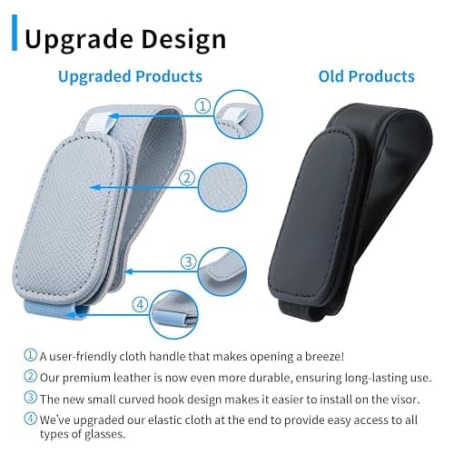 Yuoyar 2 Packs Magnetic Sunglass Holder for Car Visor - Universal Sunglasses Clip for Different Size Eyeglasses - Convenient Interior Car Accessories (Blue) thumbnail 2