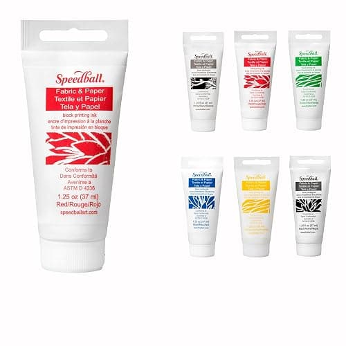 Speedball Premium Block Printing Ink Set - 6 Colors for Fabric and Paper - Water Soluble Oil Based Ink - 1.25 oz Each - Non Toxic Art Supplies thumbnail 3