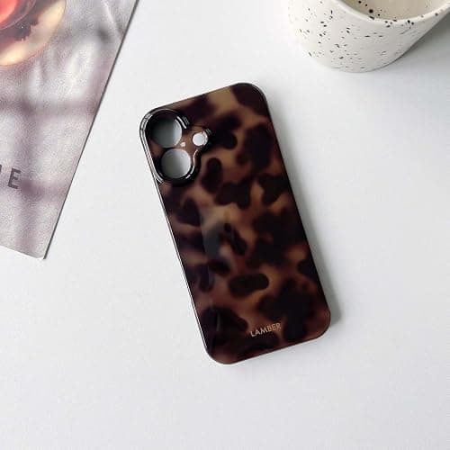 NITITOP Compatible with iPhone 16 Plus Case Cute Stylish Leopard Print Amber Aesthetic Tortoise Design for Women Girls Men Soft TPU Shockproof Protective Cover - Brown thumbnail 2