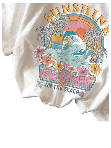 RoseSeek Girl's Graphic Print Tee Shirt Round Neck Short Sleeve T Shirts Summer Cute Trendy Tops thumbnail 3