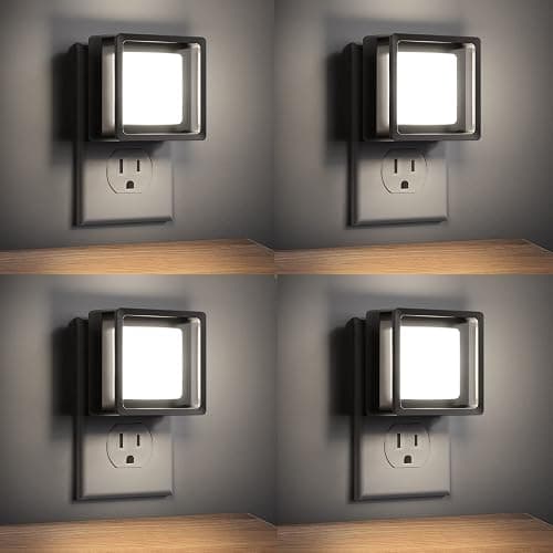 DORESshop LED Night Light, Plug-in [4 Pack], Dusk to Dawn Sensor, Night Lights Plug into Wall for Bedroom, Bathroom, Toilet, Stairs, Kitchen, Hallway, Kids,Adults, Nightlight, Daylight White 5000K… - Daylight White - 4 Count (Pack of 1) - Image 1