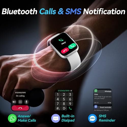 Fitpolo Smart Watches for Men/Women, 1.8'' Alexa Built-in Fitness Tracker Watch with Bluetooth Calls, IP68 Waterproof, Heart Rate/Sleep/SpO2/Stress Monitor, 110 Sport Modes for Android & iPhone thumbnail 5