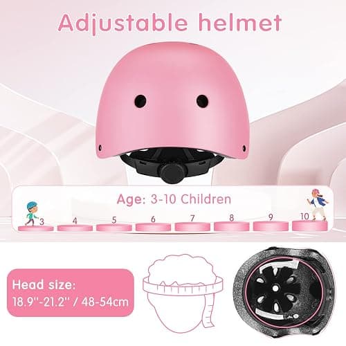 WayEee Protection Roller Enfant, Casque/Genouillères Enfant Ensemble de Protections, Equipement de Protection pour Roller, Skateboard, Vélo, Trottinette 3 à 10 ans thumbnail 4