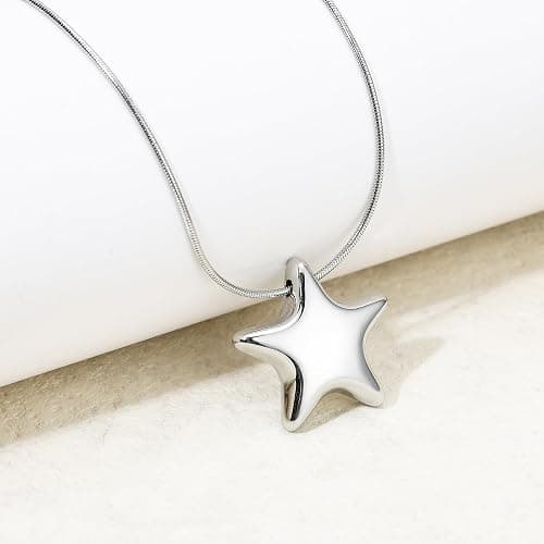 HANRESHE Star Choker Necklace for Women Stainless Steel Minimalist 14K Gold Plated Star Charm Pendant thumbnail 5