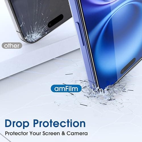 amFilm OneTouch for iPhone 16 Plus Screen Protector 6.7'' Tempered Glass | Auto-Alignment, 30s Install, Bubble Free, Scratch & Drop Protection, HD Clear, Camera Lens Protector, 2+2 Pack (16-6.7'') thumbnail 6