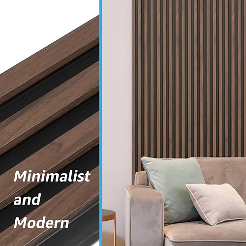 Art3d 8-Pack WPC Wood Slat Wall Panel for Interior Décor, 3D Wood Fluted Acoustic Wall Paneling for Living Room Bedroom Home & Office Accent Decor - 96 x 6 Inch Walnut thumbnail 4