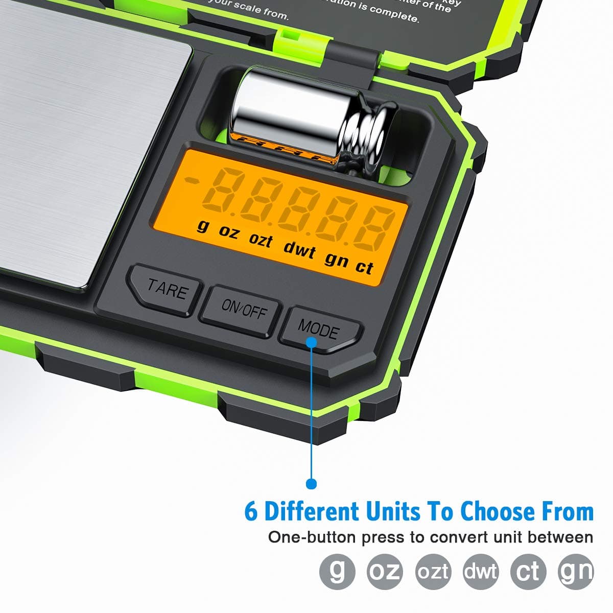(Upgradaed) AMIR Digital Mini Scale, 200g /0.01g Pocket Scale, 50g calibration weight, Electronic Smart Scale, 6 Units, LCD Backlit Display, Tare, Auto Off, Stainless Steel (Battery Included) thumbnail 3