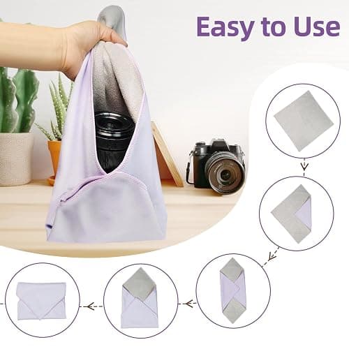 Luxmeroletta Travel Makeup Bag, 13.78x13.78 Inches Self-Adhesive Magic Cloth Cosmetic Organizer for Toiletries, Jewelry & Camera Lens, Washable Polyester Protective Pouch for Travel & Home Storage thumbnail 6