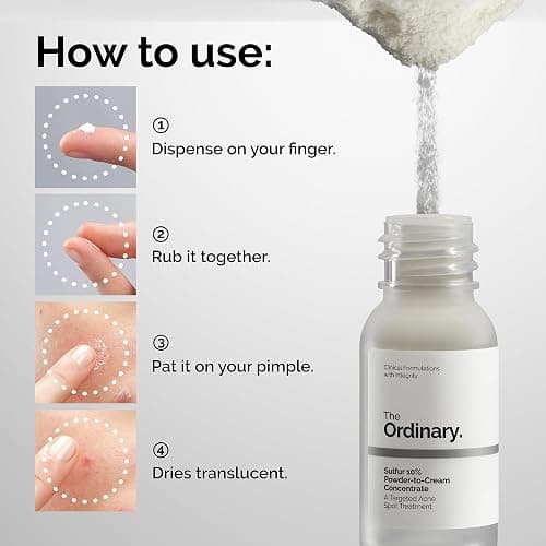 The Ordinary Sulfur 10% Powder-to-Cream Acne Spot Treatment Concentrate, Reduces Pimple Size and Zit Redness, 0.18 Oz thumbnail 3