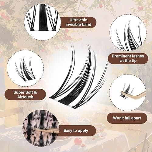 JMS&JMS Fairy Lash Clusters Kit Natural Cluster Lashes Invisible Band Manga Lashes with Lash Bond and Seal Eyelash Applictor Lash Remover Lash Extension Kit for Beginner (Fairy-8-18mix) thumbnail 7