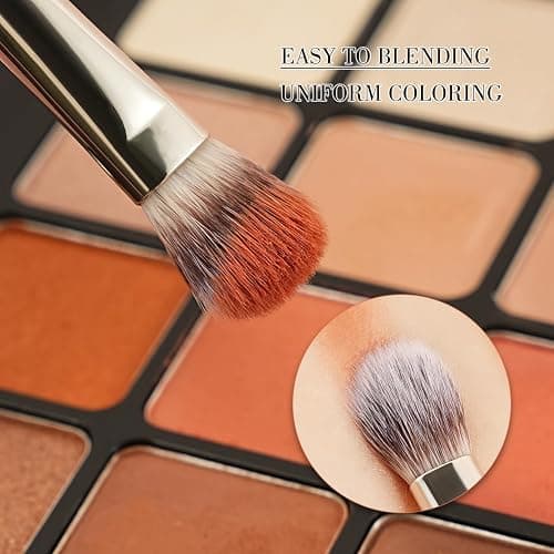 BEILI Makeup Brushes 15Pcs Professional Eyeshadow Brush Set Premium Synthetic Makeup Brushes for Liquid, Cream & Powder Eyeshadow(Red) thumbnail 8