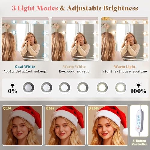 AMERLIFE 47.2" Fluted Vanity Desk with Mirror and Adjustable LED Lights, Large 7 Drawers Makeup Table with Glass Top and Charging Station for Women and Girls, Bedroom or Dorm, White thumbnail 8