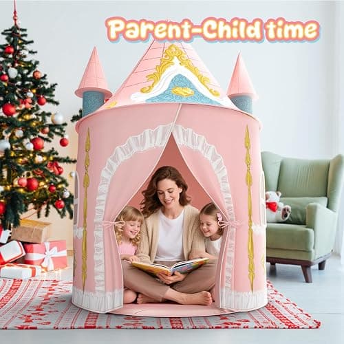 Skirfy Kids Play Tent for Girls Toddler Indoor Princess Tents for Kids Ages 4-8 Large Outdoor Playhouse Castle for Girl Boys 3-5 4-6 Birthday Thanksgiving thumbnail 7
