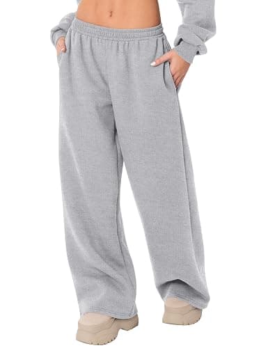 LOMON Wide Leg Sweatpants Women Fleece Sweat Pants Fall Clothes 2025 Teen Girl Baggy Jogger Sweatpant with Pockets - Image 1
