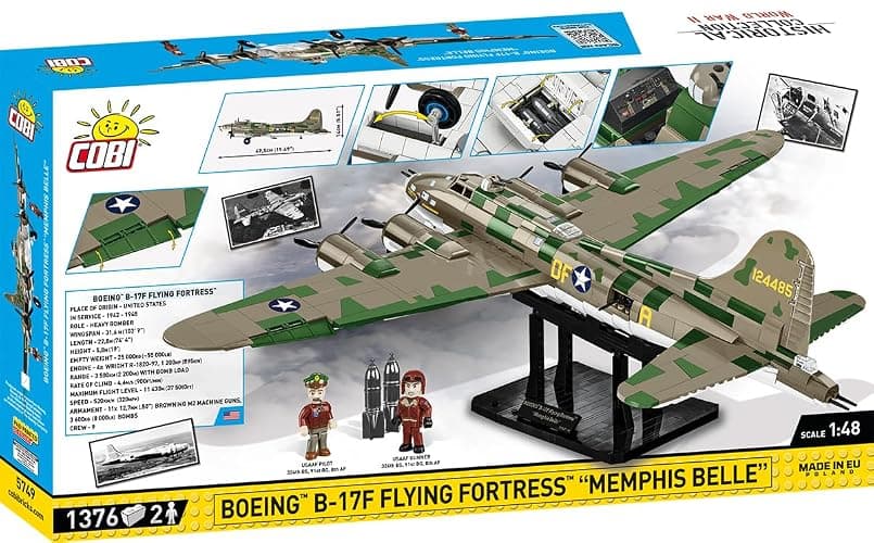COBI Historical Collection WWII Boeing™ B-17F Flying Fortress™ Memphis Belle Aircraft - Executive Edition 49,5x14x66 cm thumbnail 4