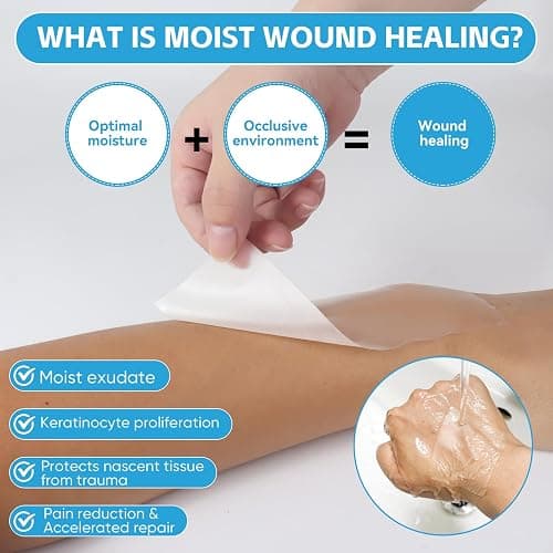 Hydrocolloid Bandages for Wound Care, Medical-Grade Hydrocolloid Roll with Self-Adhesive, Ultra Absorbent, Flexible & Waterproof, Cut-to-Size First Aid Kit Essential (2in*4.8ft) thumbnail 5