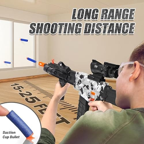 Realistic Sniper Rifle Toy Guns for Nerf Guns Bullets, Electric Foam Blaster Toy Set with Scope, 120 Soft Darts and 3 Magazines, Kids Semi Automatic Machine Toy Gun for Boys 8-12 Old thumbnail 5